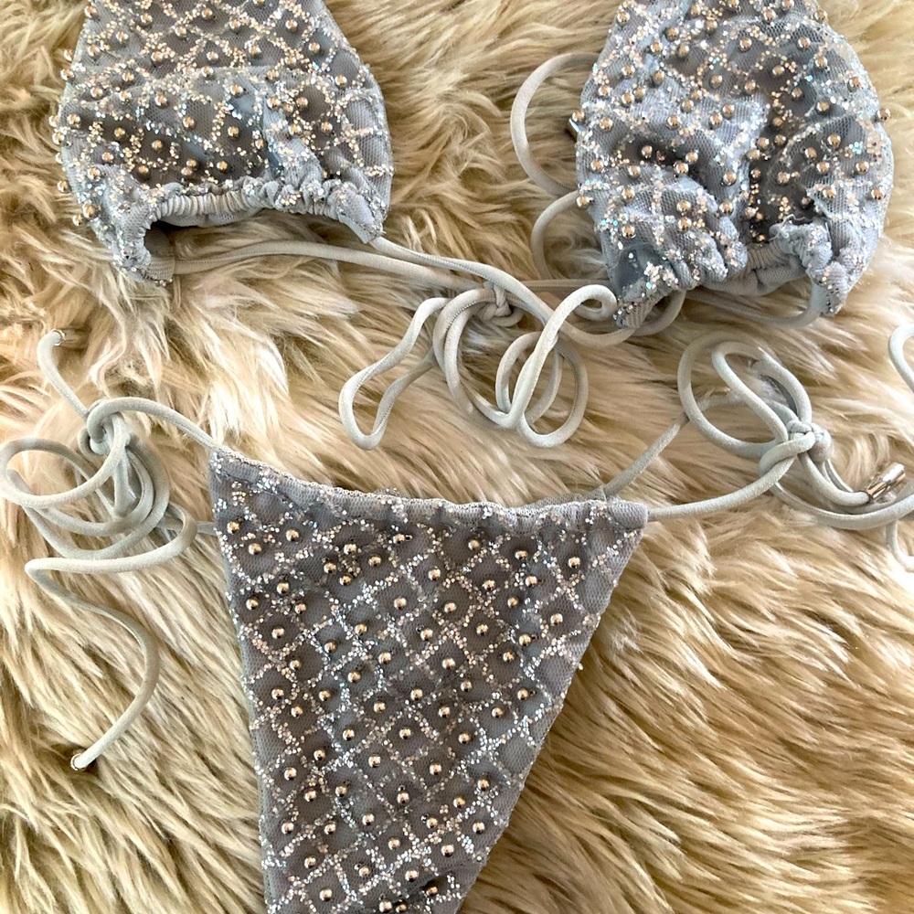 Oh Polly Beaded, Sparkly Bikini 👙💖 Size S
